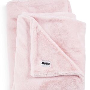Apparis Pink Faux Fur Throw Blanket